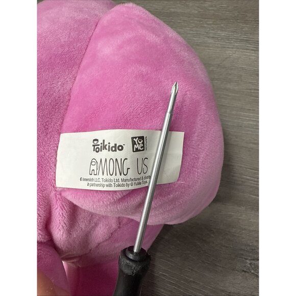 Toikido Among Us Pink with Flower Stuffed Plush 12" - Picture 10 of 10